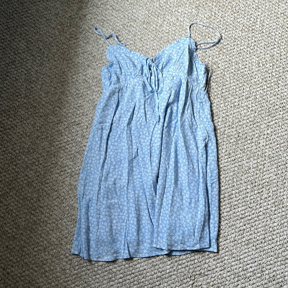 blue floral dress